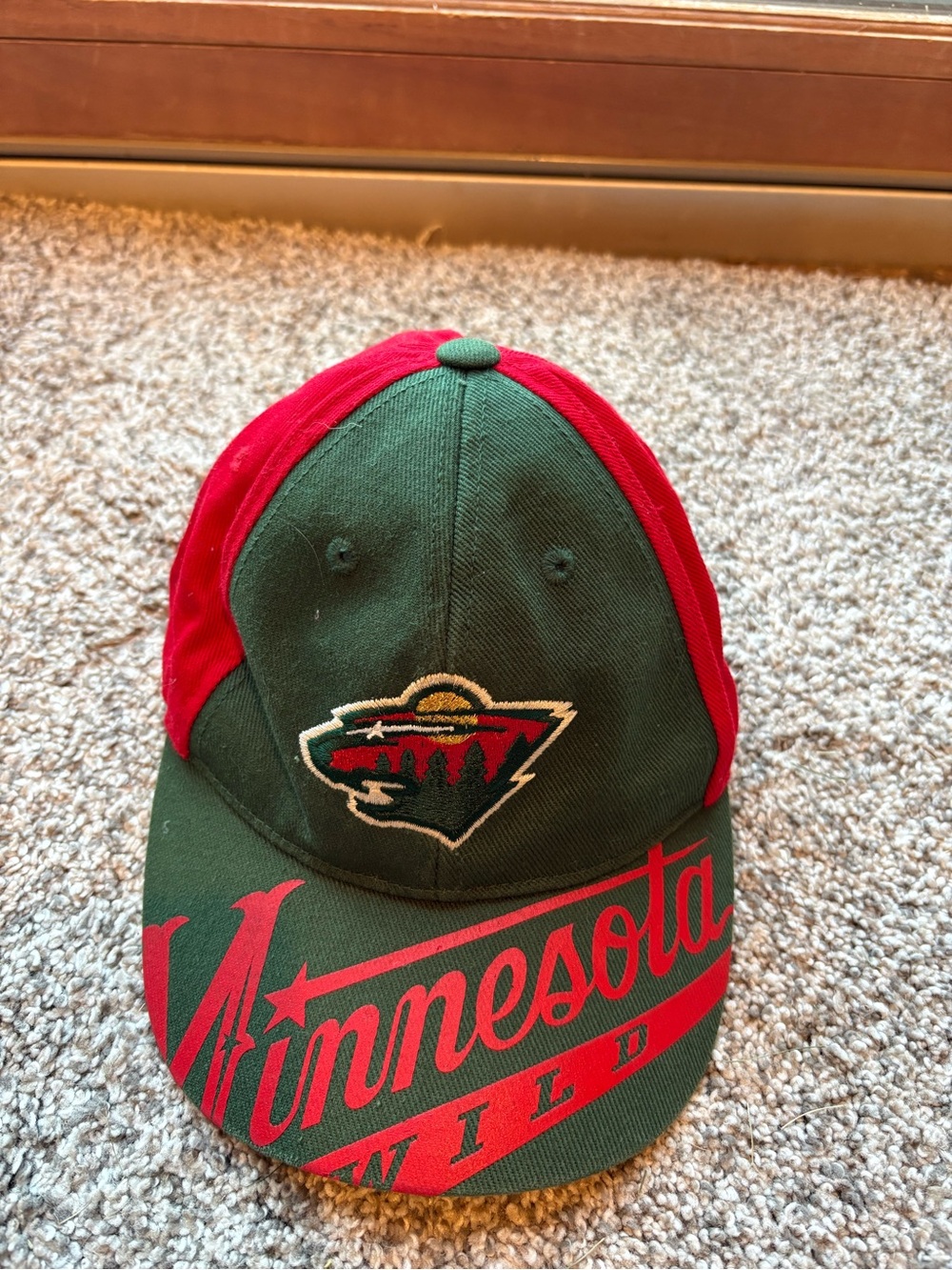 Minnesota Wild Kids Green & Red Baseball Cap